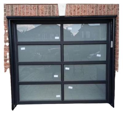 China Modern remote transparent sectional glass door for garage, transparent fiberglass garage door for sale