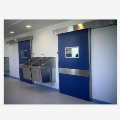 China Popular heat insulation steel or aluminum door for hospital entrance or exit with glass window, hospital aluminum flush door for sale