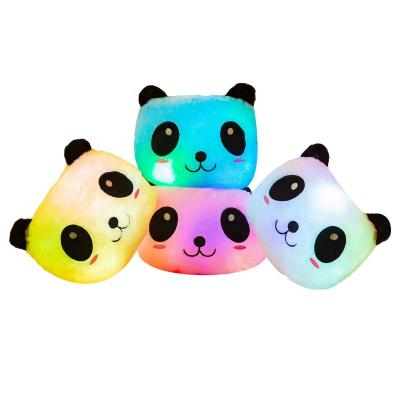 China Custom Plush Eco-friendly Material Panda Animal Pillow Glowing Colorful Panda Pillow Plush Toy With Luminous Led Light for sale