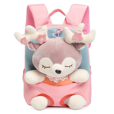 China Direct Selling Waterproof 3D Cartoon Elk Kawaii Animal Backpack Stuffed Waterproof Plush Children School Backpacks for sale