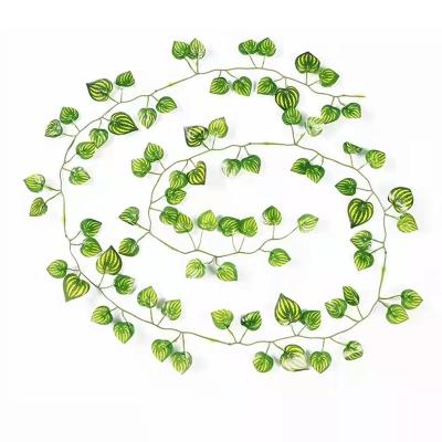 China Artificial Leaf Garland Artificial Hanging Plants Green Leaves Home Decor Leaf Garden Use 100pcs for sale