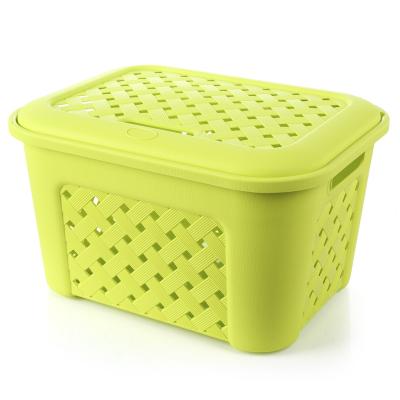 China Rectangle Minimalist Hot Selling Plastic Dirty Laundry Hamper With Lid For Bathroom Bedroom Use for sale