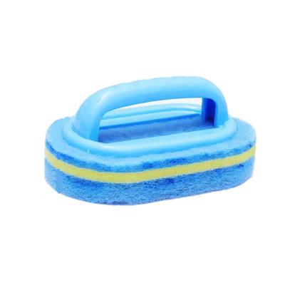 China Sustainable Household Plastic Sponge Kitchen Cleaning Brush With Handle For Window Dish Cleaning for sale