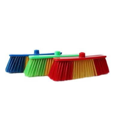 China Detachable high quality single material large colorful plastic broom head for household cleaning for sale