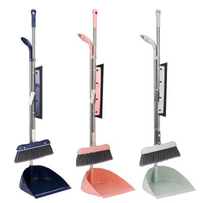 China Detachable Desktop Stainless Steel Rod Broom Dustpan Window Brush Three Piece Set For Multifunctional Cleaning for sale