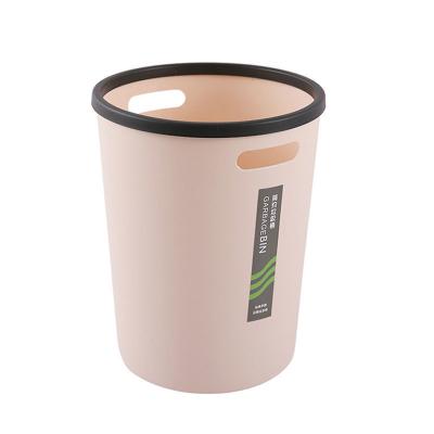 China Sustainable Simple Portable Circular No-Lid Style Plastic Open Trash Can For Variety Of Occasions for sale