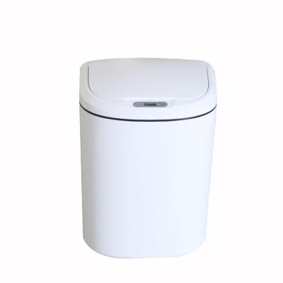 China Sustainable Household Plastic Intelligent Auto Sensing Trash Can With Lid For Bedroom Office for sale