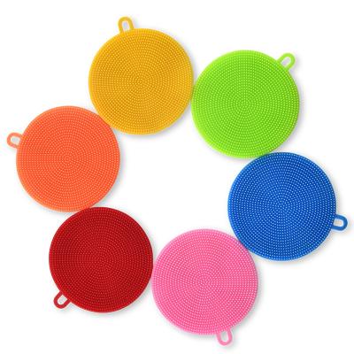 China A sustainable set of six piece plastic colored round dishwashing brushes for cups cleaning cutlery for sale