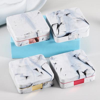 China Compact and Simple Portable Contact Lenses Cases Boxes Fit Contact Lens Case Popular Model Contact Lenses Cases Boxes Series Plastic Portable Marble Marble Case for sale