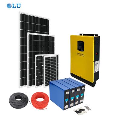 China Small Solar Kit Panneaux Solaires 1000W 2000W Photovoltaic Panel System 3kw 2kw for sale