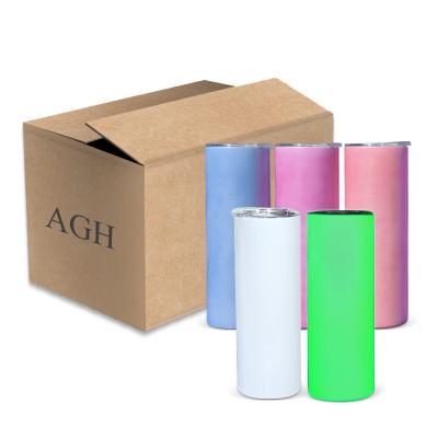 China Dark Straight Tumbler USA Warehouse 20oz Disposable UV Sublimation Color Change And Glow For Dye Sublimation Blanks Heat Press for sale