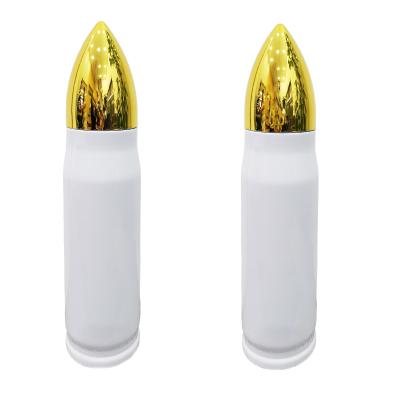 China 500ml/1000ml Sublimation Disposable Wall Vacuum Bullet Tumbler Double Bullet Tumbler Stainless Steel Bullet Tumbler for sale