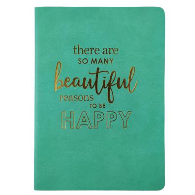 China Custom printed exercise stationery softcover logo gold foil PU leather notebook for sale