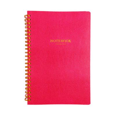 China SOFT COVER Customized Gift Custom Logo Printed Business Foils Soft Cover PU Leather Spiral Notebook for sale