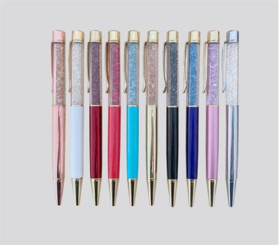 China office & Popular School Pen Diamond Gift Metal Ball Pen 1.0mm Black Ink Pen With Crystal for sale