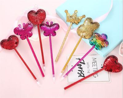 China office & School Promotional Pen Cheap Shaped Ball Pen With Sequin Decoration Simple Pen For Christmas for sale