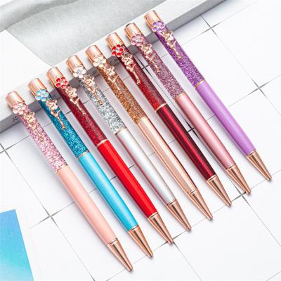 China office & Hot Sale School Pen Amazon Gift Of The Day Wholesale Promotional Mother's Pen Diamond Ballpoint Pen With Flower Charm For Wife for sale