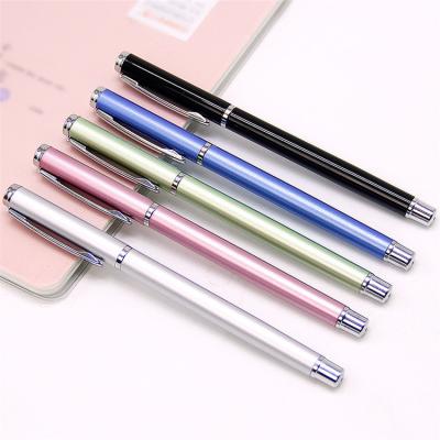 China office & School Pen Gift Metal Ball Pen Metallic Colorful Barrel 0.7mm 1.0mm Blue Black Seed Pen For School Office for sale