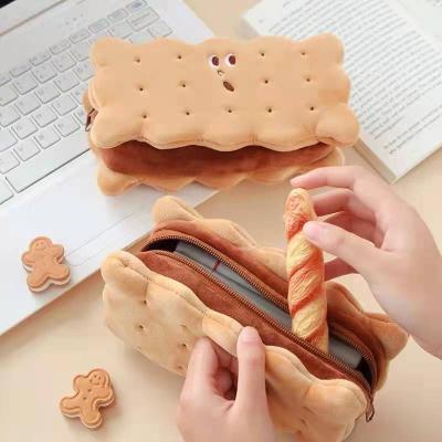 China Schools & Kawaii Pencilcase Novelty Desks Cute Cookie Shape Bag Soft Soft Pencil Bag for sale