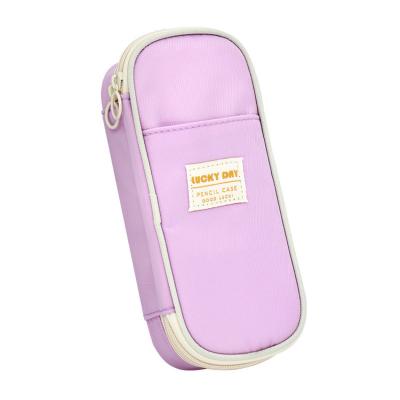 China Macaron Popular Multi-color Multifunctional Compound Single Multi-layer Pencil Case Student Pen Bag for sale