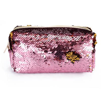 China Wholesale Fashion Custom Design Luxury Reversible Shiny Glitter Makeup Sequin Glitter Makeup Bag Ladies Cosmetic Bag for sale