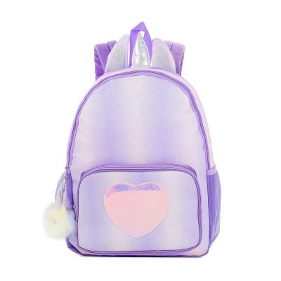 China Large Capacity Waterproof Children's Unicorn Backpack Student Girl Cartoon School Bags Little Princess Backpack for sale