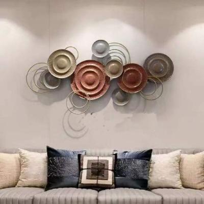 China Handmade three-dimensional wall hanging sofa background wall hanging creative contemporary simple decorative iron for sale