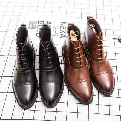 China New Flat Men's Casual Leather Shoes Fashion Wedding Business Boots Luxury Dress Boots For Men for sale