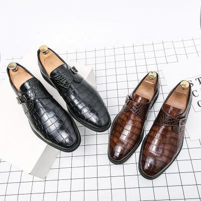 China Men Office Classic Flat Stylish Shoes Crocodile Genuine Leather Leather Shoes Fashion Men Dress Business Shoes for sale