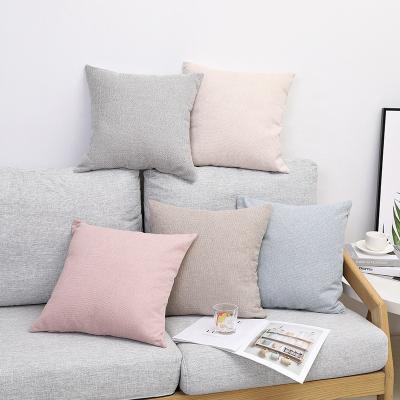 China Viable factory wholesale pillow case thickening cushion Nordic simple linen cover solid color home decor for sale