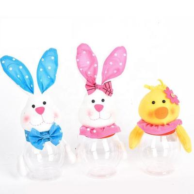 China 2022 Easter Candy Jar Personalized Plastic Candy Jar Cartoon Easter Candy Container Cute Easter Decorations for sale