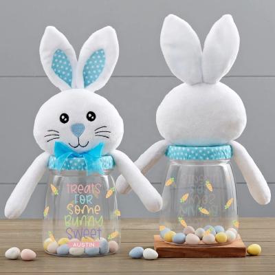 China 2022 Exquisite Easter Candy Jar Cartoon Bunny Plastic Easter Candy Container New Arrival Easter Candy Jar for sale