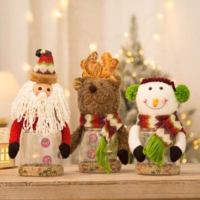 China Chirstmas Decor New Arrival Santa Claus Plastic Can Christmas Candy Jar Kids Candy Storage Holder for sale