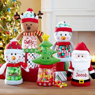 China Chirstmas Decor New Arrival Christmas Gift Candy Box Window Display Ornaments Plastic Christmas Candy Jar for sale