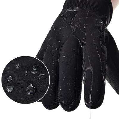 China hot & Winter Waterproof Ski Gloves Outdoor Cycling Touch Screen Warm Windproof Five Fingers Thickened Sports Cotton Gloves for sale