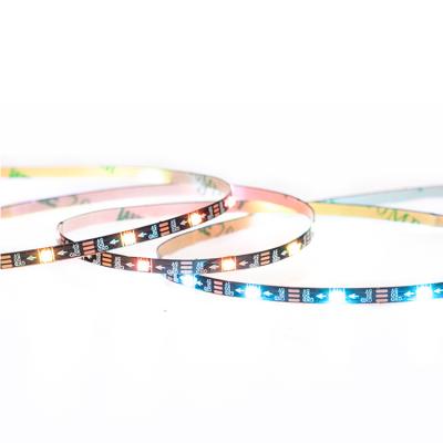 China Cuttable 3mm 4mm 5mm Width RGBIC ws2812b Super Narrow Pixels Strip Slim White Black PCB 60 72 96 leds/m RGB Smart Digital Led Strip Light for sale