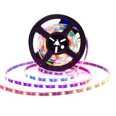 China Multicolor RGB Cuttable 2812 accessible led strip 5V programmable ws2812 smd5050 WS2812B pixel 30 60 144 5m Smart RGBIC led strip light for sale