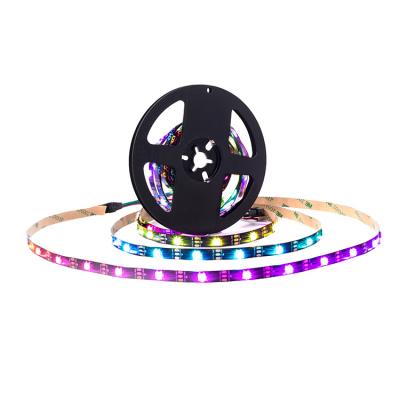 China RGB led strip with IC Amazon hot sale dreamcolor 5050 rgb light affordable dc 5V rgbic lux led ws2812b 30 pixel led strip 60 by 144 for sale