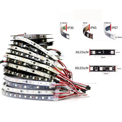 China Residential WS2811 Smart RGB SMD5050 30 60 Pixels Lamp 12Volt 24Volt 2811 IC LED Full Color Flexible Accessible Strip Light for sale