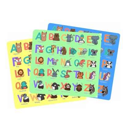 China Food Grade Sustainable Kids Study Plastic PP Alphabet Education Place Mat for sale