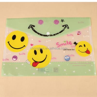 China Hot Selling Eco-friendly Office School A4 PP Envelope Stationary Folder My Clear Bag With Bottom Flash Folder for sale