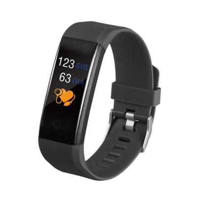 China Alarm Clock Smart Wristband With Fitness Watch Heart Rate Monitor Blood Pressure Smart Band Temperature ID 115 Plus for sale