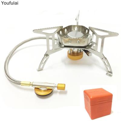 China Eco-friendly Products Outdoor Stove Stainless Steel Camping Gas Stove Portable Windproof Picnic Stove for sale