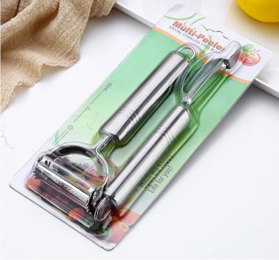 China Two-sets Sustainable Multifunctional Vegetable Paring Knife Kitchen Potato Peeler for sale