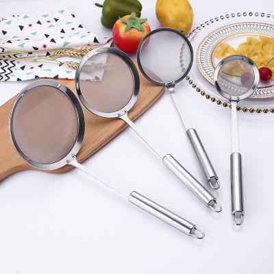 China New Design Sustainable SUS 304 Multifunctional Grate Spoon Oil-skimmer Filter Stainless Steel Kitchenware for sale