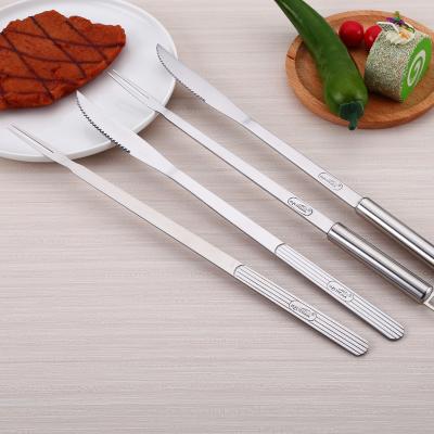 China Easily Cleaned Outdoor BBQ Cooking Tools 2pcs Stainless Steel Barbecue Knife and Fork Set for sale