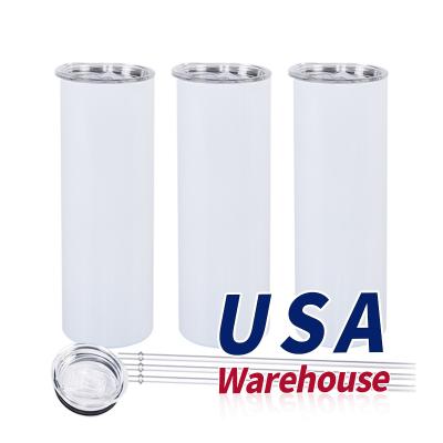 China Wholesale 10Oz 20 Oz 30Oz Viable Straight White Stainless Steel Blanks Sublimation Insulated Lean Tumbler Cups With Handle for sale