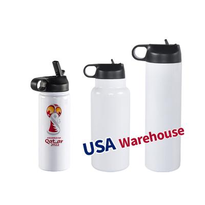 China Sustainable USA Warehouse Hot Sale Custom Sublimation 20Oz 32Oz Insulated Stainless Steel Bike Water Bottle for sale