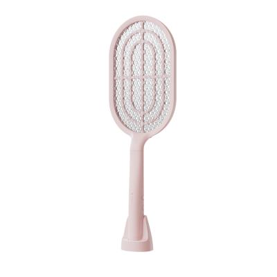 China New Design Usb Rechargeable Mosquito Killer Racket Electronic Mosquito Swatter with Led Night Light and Battery Indicator for sale