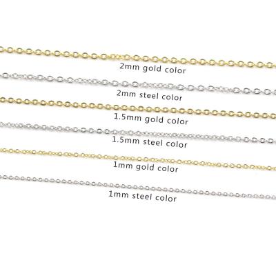 China Vintage 18inch 1MM Stainless Steel Chain Necklace Gold Plated Rope Yellow Gold Chain Chain For Jewelry Making for sale